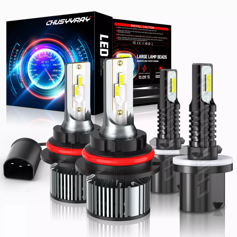 

4x 9007+880 LED Headlight High Low Beam+Fog Light 6500K 20000LM Super Bright White Bulbs For Dodge RAM 1500 2500 3500 1994-1998