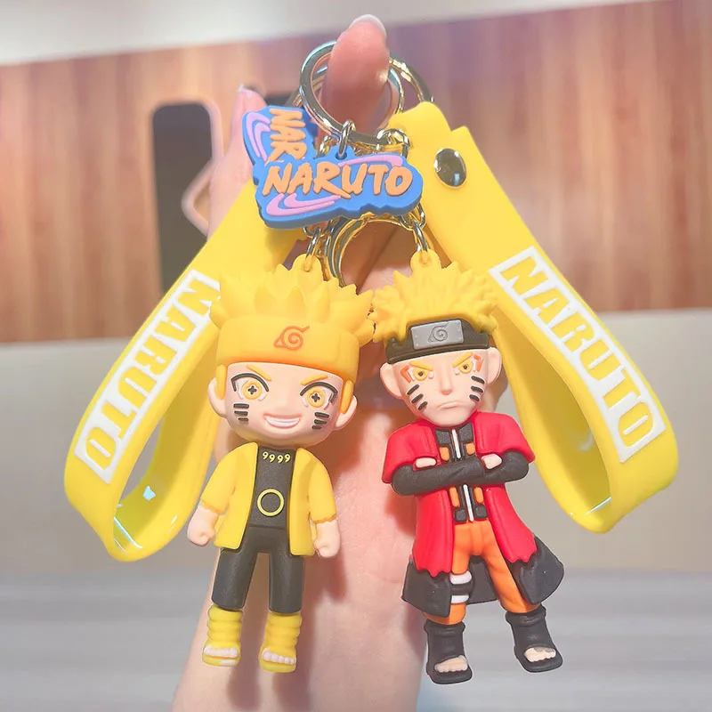 11cm Cartoon Anime Naruto Action Figures Keychains Sasuke Kakashi Key Pendant Cartoon Bag Pendant Doll Keychain Boy Gift