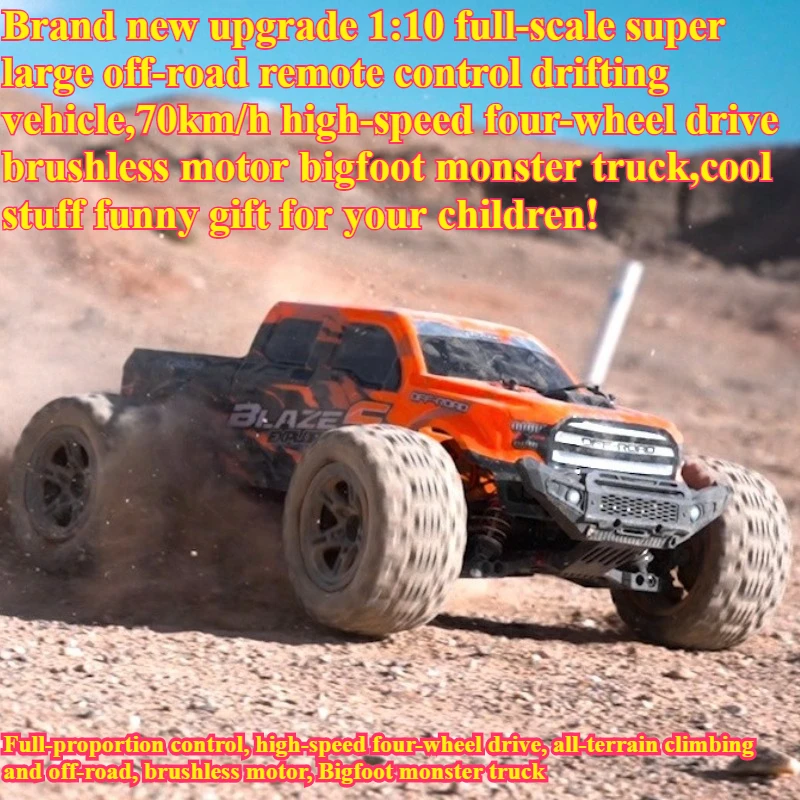 

Hot 70km/h High-speed 4WD Rc Truck,1:10 Full-scale Brushless Off-road Monster Truck,Kawaii Rc Drift Car,Toys for Kids,Funny Gift