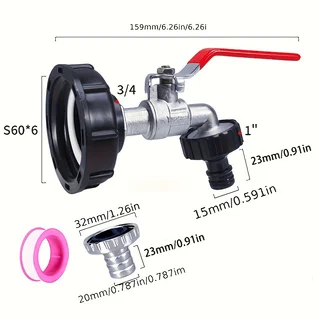 Universal Thread IBC Tank Tap, 1/2 Inch Interface Water Spigot Replacement Fitting for Garden Lawn IBC Tote Tank Outdoor Rain Wa