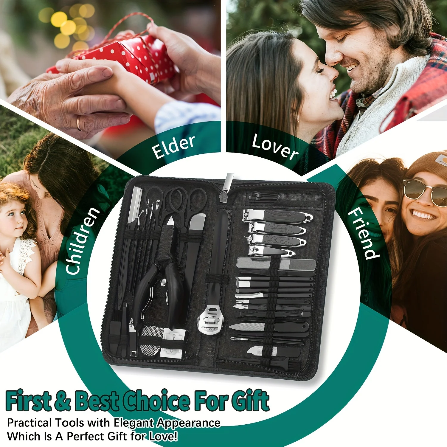 9/40 قطعة مجموعة مانيكير كاملة الوظائف، مجموعة مقصات أظافر من الفولاذ المقاوم للصدأ، مجموعة مقصات أظافر القدم #6