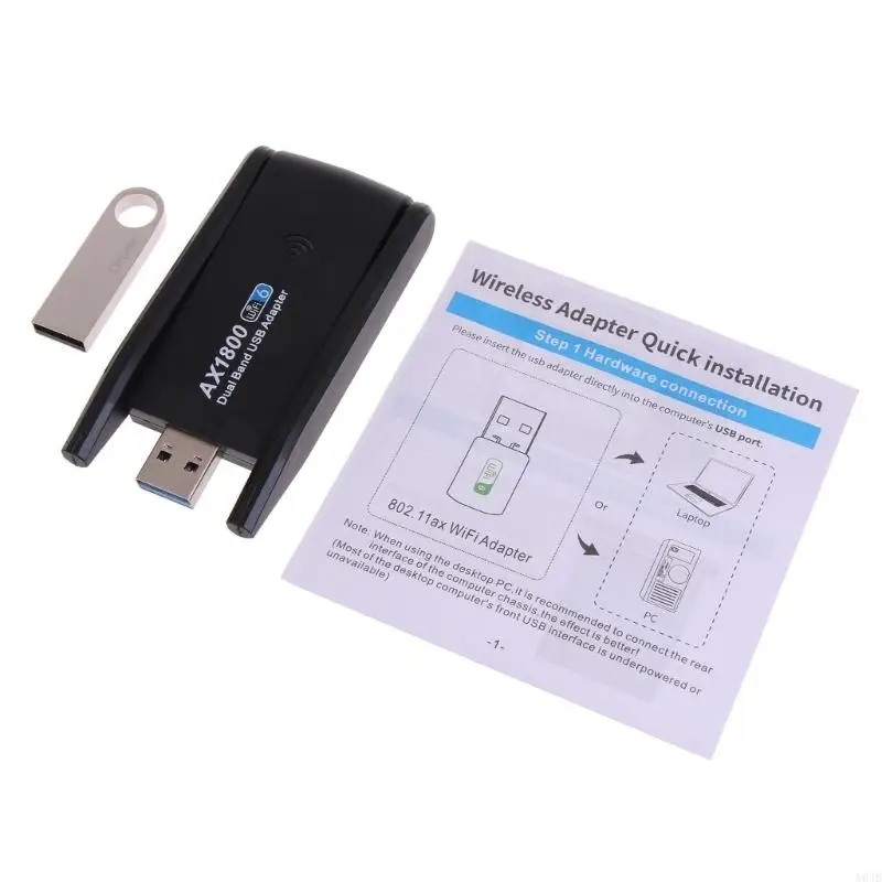 

N84B Dual-Band AX1800 Wireless USB Adapter 1800Mbps Card Desktop Notebook Gaming Game Wifi6 Receiver Transmitter