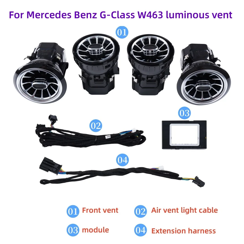 For Mercedes Benz G-Class W463 Luminous Vent Backrest Light 64 color Ambient Light Modification Accessories Decorative Light new