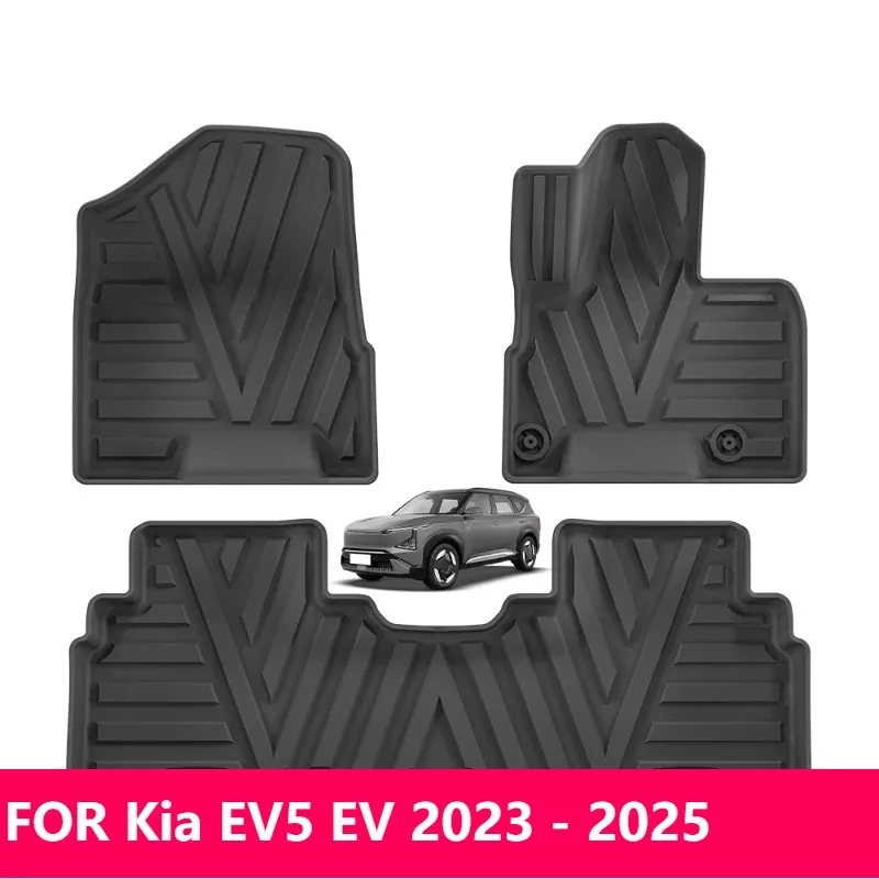

For Kia EV5 EV 2023 - 2025 RHD TPE 3D Floor Mats & Trunk Liner Set, Black Car Accessories