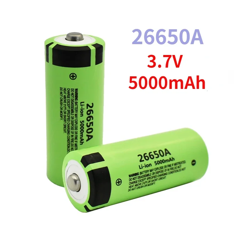 100% Original 26650 3.7V 5000mAh 50A Power Lithium Ion Battery 26650A, Geeignet Für LED Taschenlampe