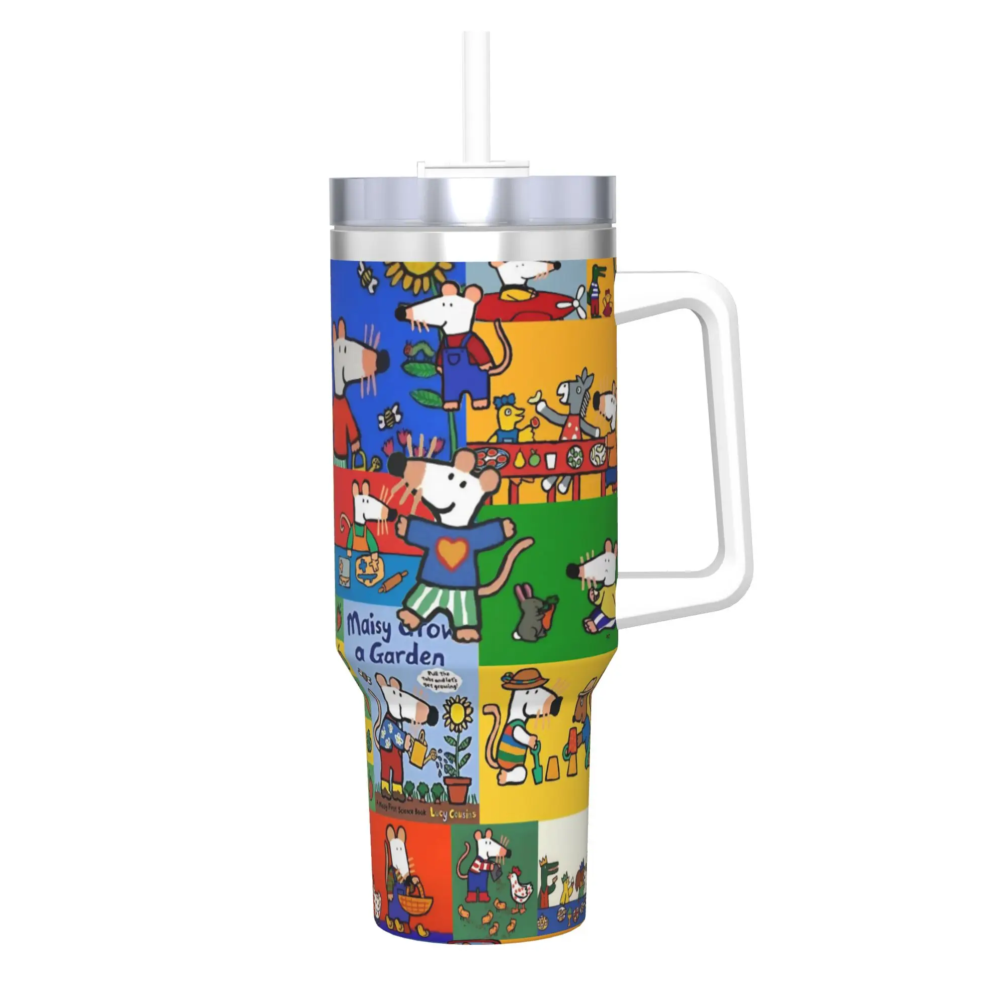 Maisy Mouse 40oz Tumbler Stainless Steel Double Wall Vacuum Insulated  Mug With Straw