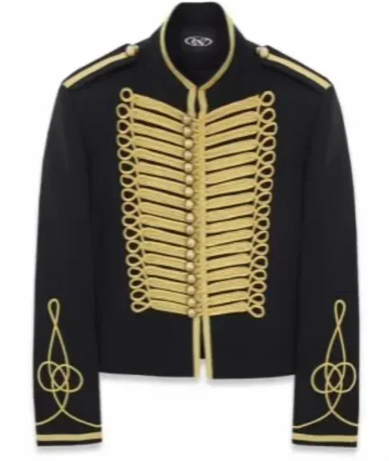 Adult Military Hussar Costume Jacket Civil War Military Napoleon Gold Embroidery Jacket Custom Made