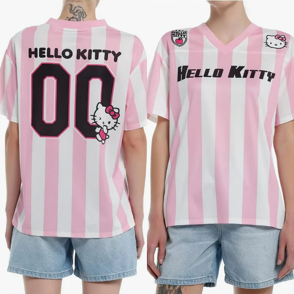 2026 Hotsale Hello Kitty Men Woman Fan Football Shirt Family Matching Soccer T-Shirt 3D Printed Short Sleeve Training & Match