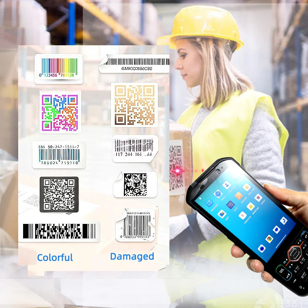 High Quality Industrial Android PDA Barcode Scanner 1D 2D QR Code Handheld Terminal Wireless With NFC 4G GPS Pdas For Warehouse