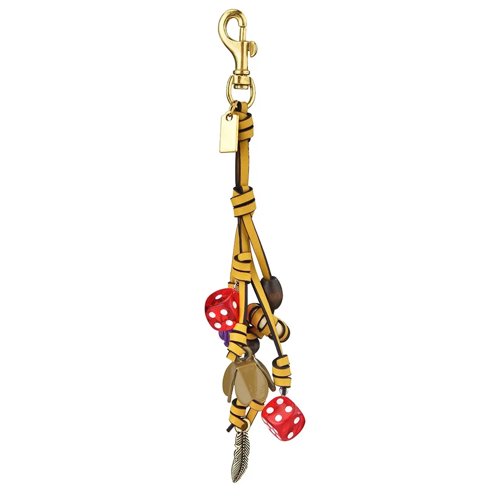 

A leather flower snail sieve, an extremely complex women's rope climbing pendant key chain