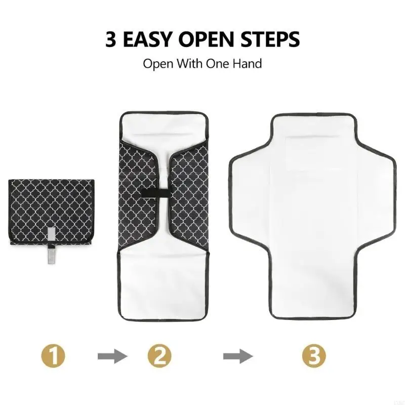 وسادة تغيير حفاضات الأطفال مع دعم مبطن وسادة تغيير حفاضات متعددة الأغراض للسفر 4XBC