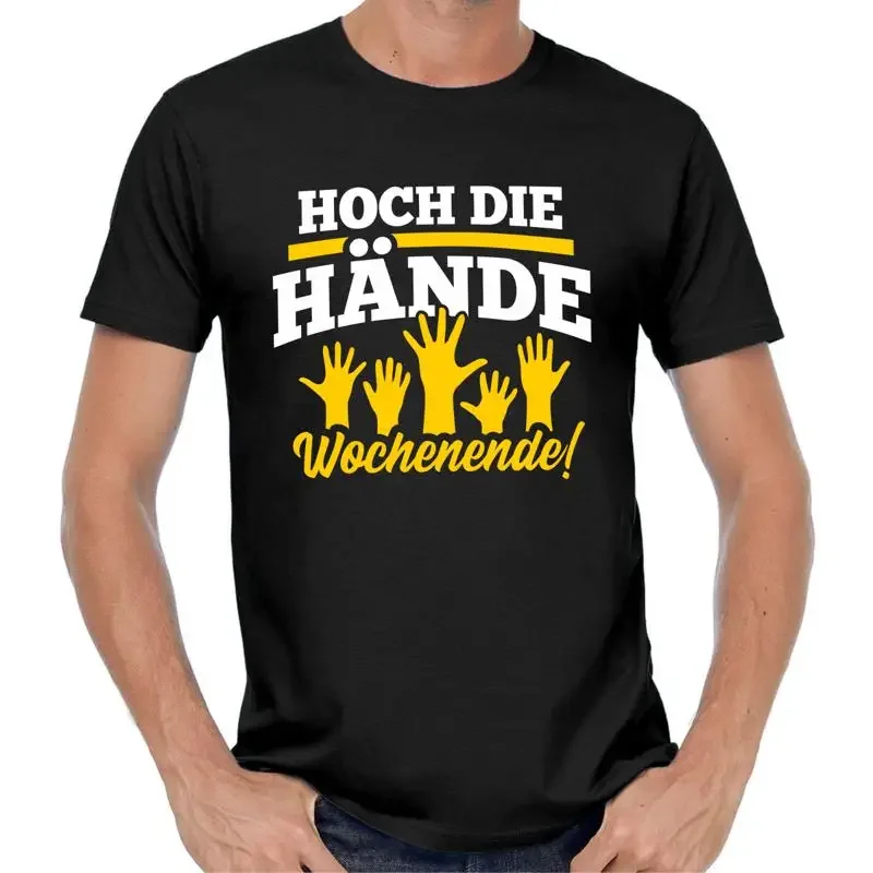 Alto La Manos Fin de Semana Eslogans Fiesta Diversión Celebración Comedy Fun T shirt