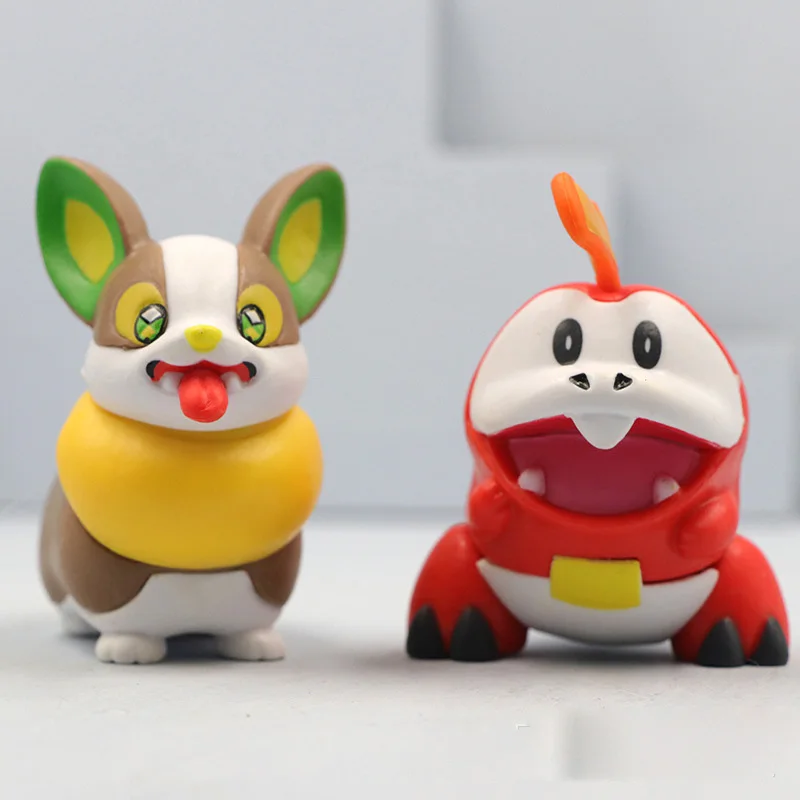 7 pçs anime pokemon pikachu figura charizard bulbasaur floragato fuecoco quaxly ymer conjunto bonito modelo de brinquedo carro ornamentos desktop