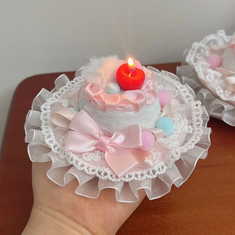 

Lolita Cute Cherry Cake Birthday Hat Headgear Hairpin Women's High-end Photo Lolita Top Hat