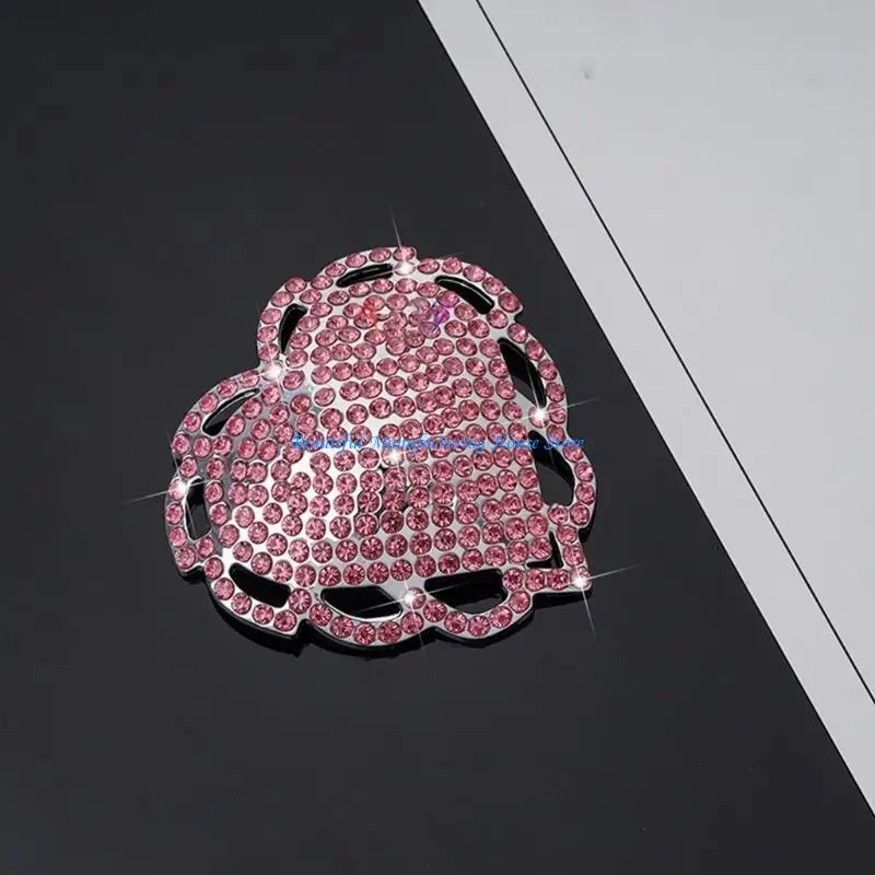 E56a 1pair فطائر لاصقة للنساء القابلة لإعادة الاستخدام تغطي حوض الراين في القلب بتلات الثدي للمهرجانات ، والهتاف ، والملابس #3