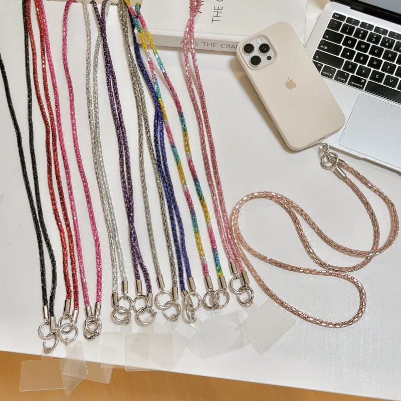 

Internet Celebrity Mobile Phone Lanyard Colored Full Diamond Messenger Mobile Phone Pendant Keychain Bag Chain