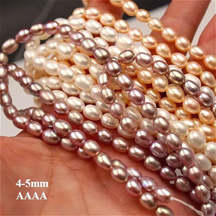 

4-5mm 4A Natural Freshwater Pearls White Orange Bead Rice 100% High Quality Gift Jewelry Make DIY Necklace Bracelet Accessories