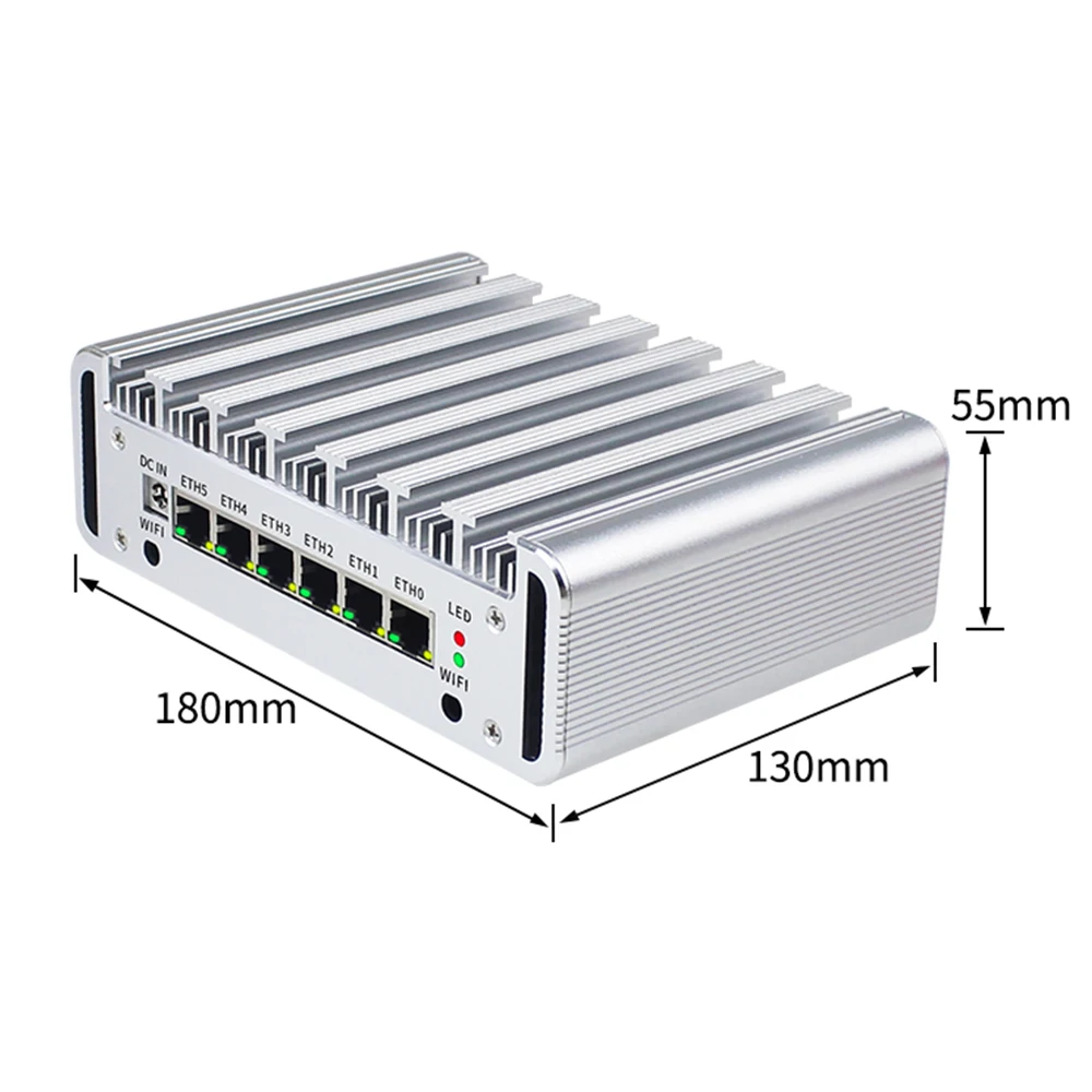 6x Intel i211 LAN Mini Firewall PC Celeron 5305U Core I3-7100U 10110U Linux Windows Low Power Industrial Fanless Box Computer