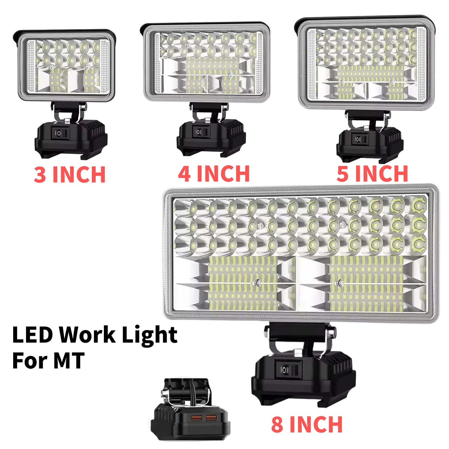 Cordless 3/4/5/8-inch New Portable Work Light For Makita 18V Flood Light for Outdoor Indoor Workshop Job Site (No Battery)