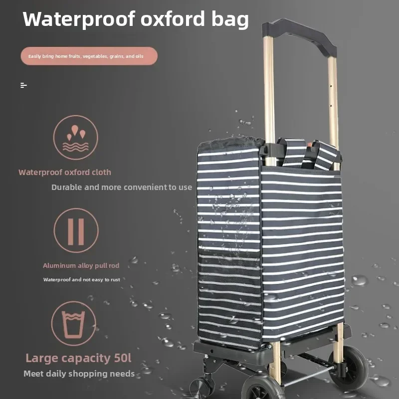 Exquisite Multi-functional Large wheel hand-pulled cart Small pull cart Folding cart Shopping cart