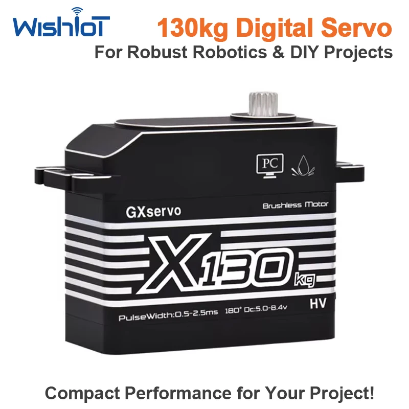 High Sensitivity Digital Servo Motor 130KG High Torque Brushless IP67 Waterproof Reinforced Steel Gear For Industrial Automation