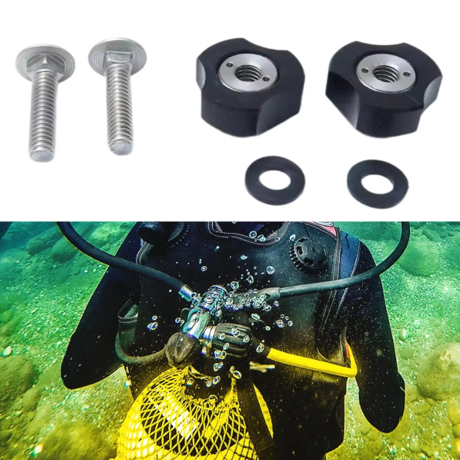 1 Pair Diving Screws for Backplate Back Plate Screws Practical Repair Men Women Diving Backplate Screws for Sports