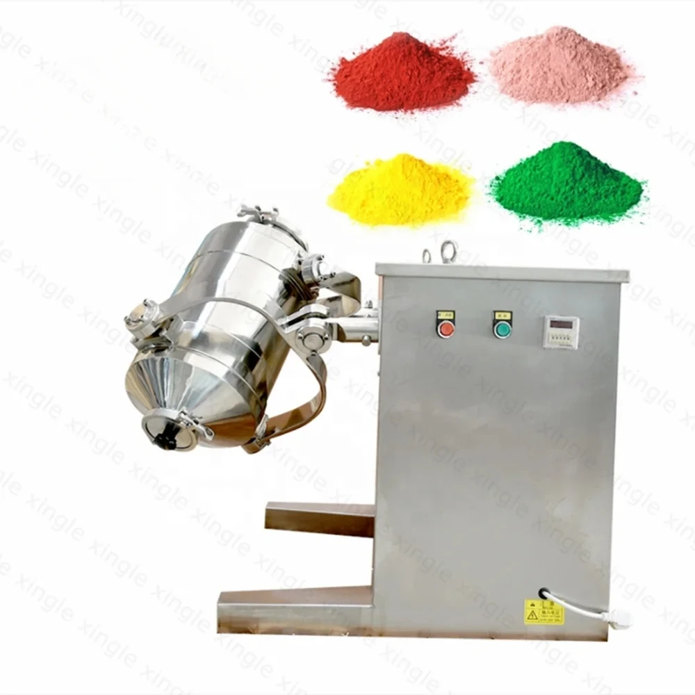 

SWH-5L food protein laundry detergent powder mixing machine automatic dry powder rotary drum mixer blender milk powder 3D mixer