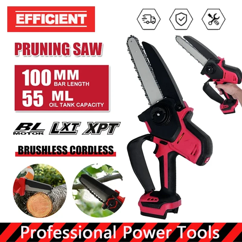 

For Milwaukee 18V Battery Electric Chain Saw Pruning Saw Brushless Cordless Power Tools Mini Electric Saw Garden Power Tools