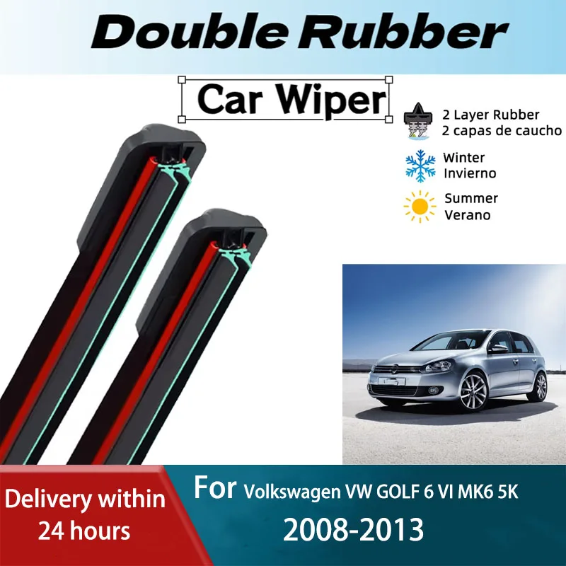 Escobillas de limpiaparabrisas delanteras LH para Volkswagen VW GOLF 6 VI MK6 5K 2008-2013 R TSI Plus GTI r-line parabrisas Vento accesorios variantes