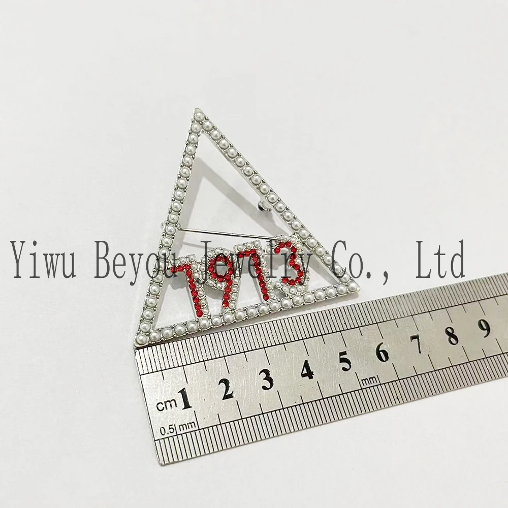2025 New Sorority Party Sister Gift Triangle Shape Greek Number Delta Brooch
