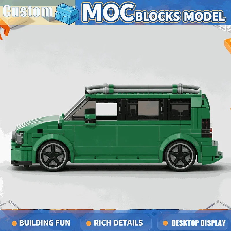 388PCS MOC Compact Van Vehicle Model Custom Puzzle DIY Creative Assembly Building Blocks Educational Toy Gift Collection Display