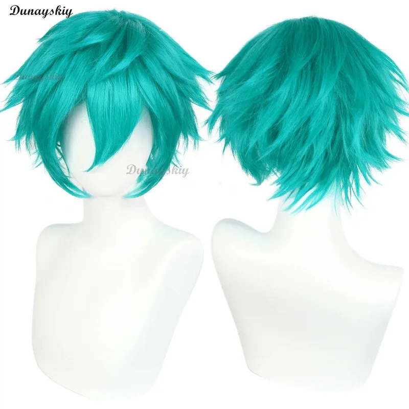 DY20Saja Boys Baby Косплей Demon Hunter Kpop Group Y2K Парик Шляпа JiraiKei Термостойкие Хэллоуин Короткие Синие Зеленые Волосы Cos Outfi