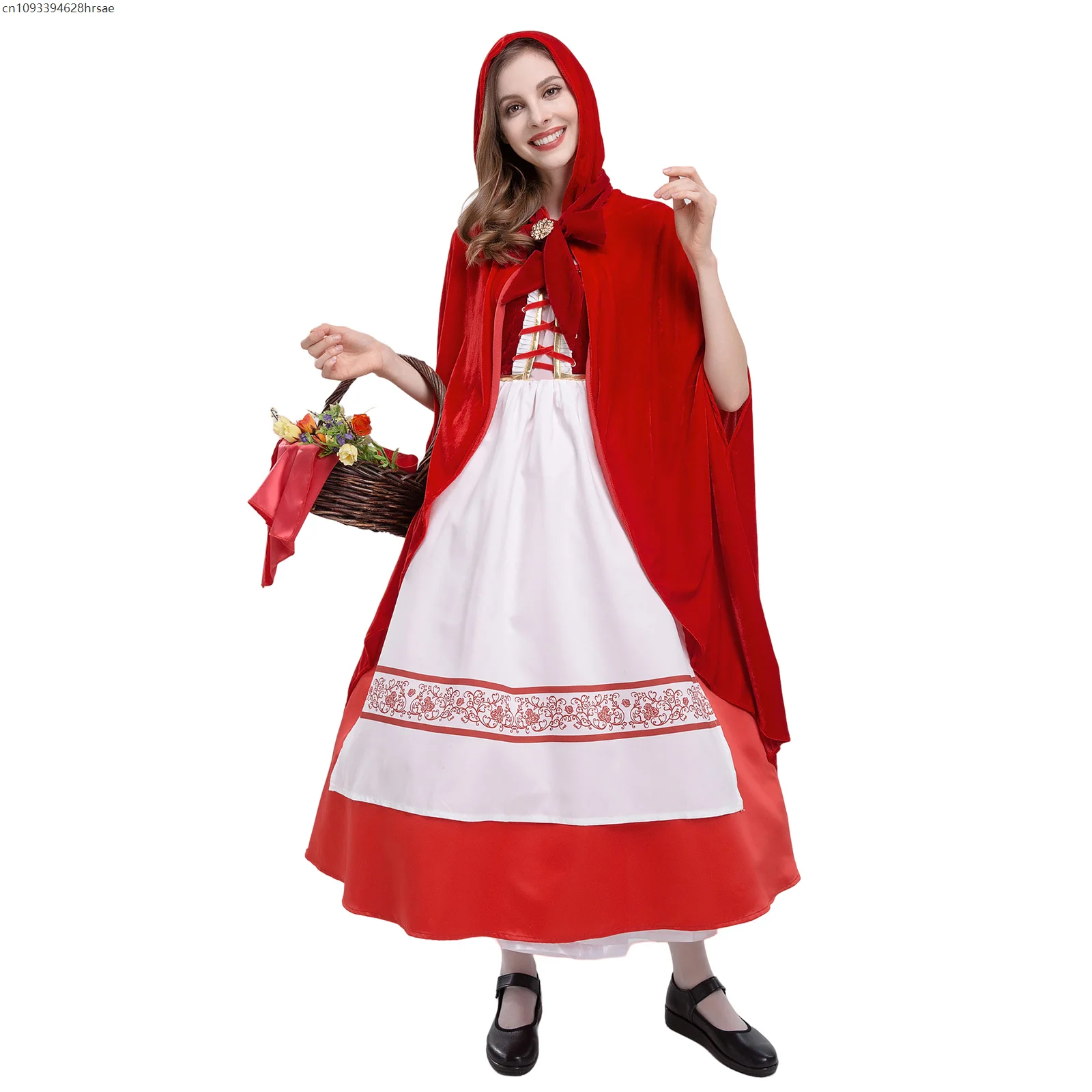 

OW1 Parent-Child Little Red Riding Hood Costume Cape Dress Carnival Halloween Playsuit Fairy Tale Cosplay Fancy Party Dress