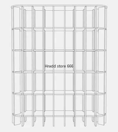 Solid wood bookcase partition storage display rack storage square simple and modern