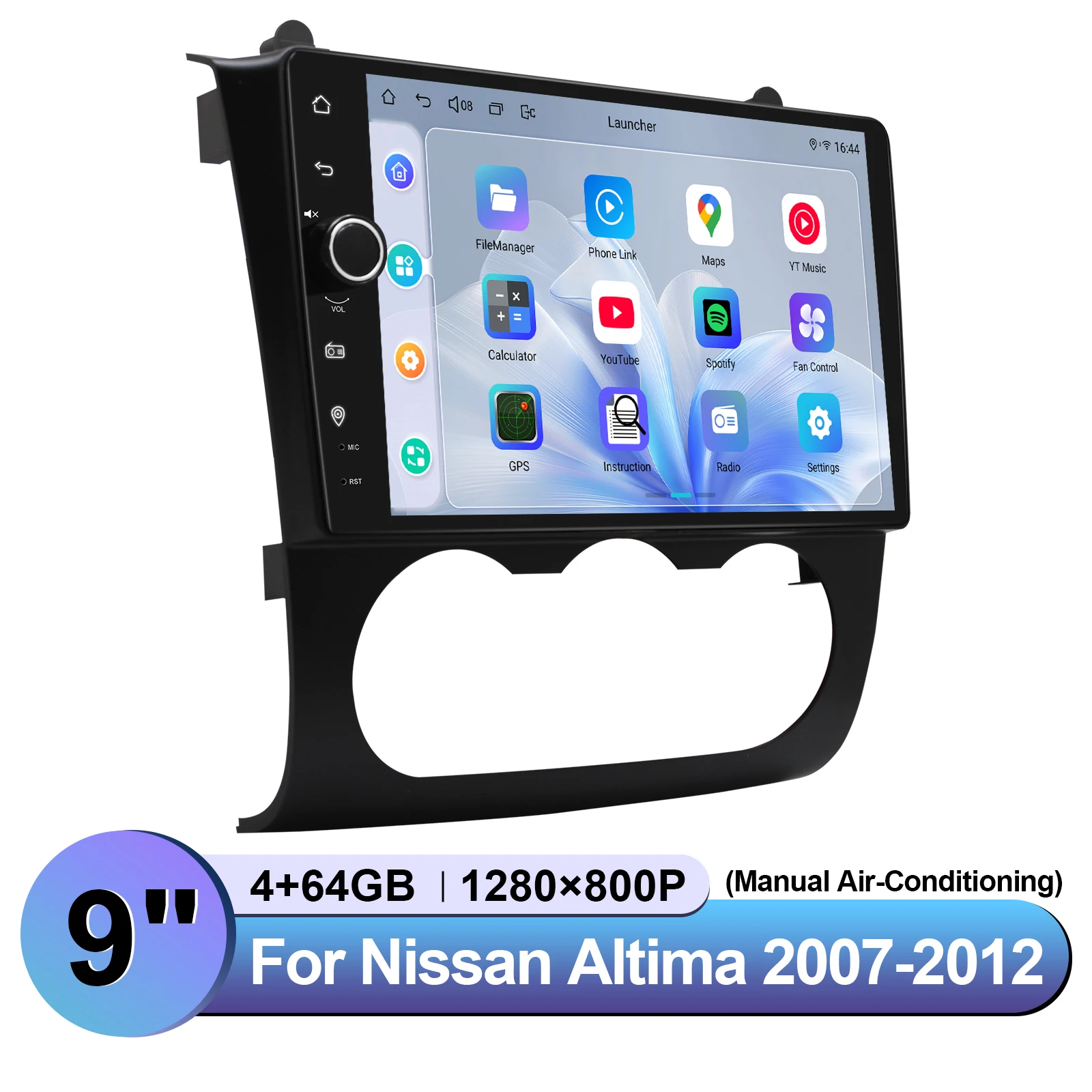 Upgrade 9 Inch Car Stereo GPS Navigation Apple CarPlay System For Nissan Altima 2007-2012 AM/FM Radio/Hands-free Call