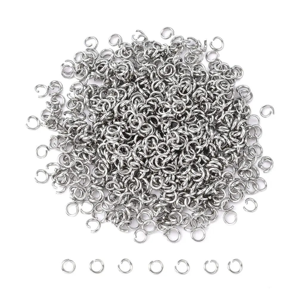 About 5000pcs/bag Tarnish Resistant 304 Stainless Steel Open Jump Rings Jewelry Ring for Earring Necklace Bracelet Supplies