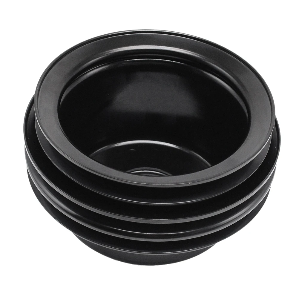 AWAH For Ford 289 302 3-Bolt 1965 66 67 6-5/8 Inch Smog V8 Engine Water Pump Pulley Black 3 Groove Steel Crank Pulley
