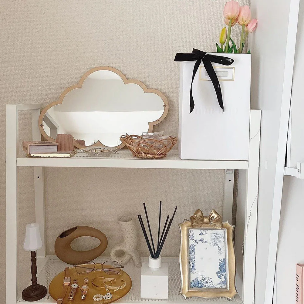 

Nordic Cloud Shape Mirror Decorative Acrylic Hanging Adornment for Makeup Living Room Dining Hallway Porch Gift