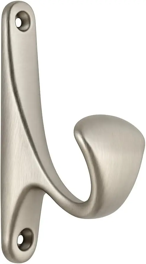 40-Pack Bath Hook, Wall Mounted Single Prong Holder for Bathroom Robes and Towels (Brushed Nickel)