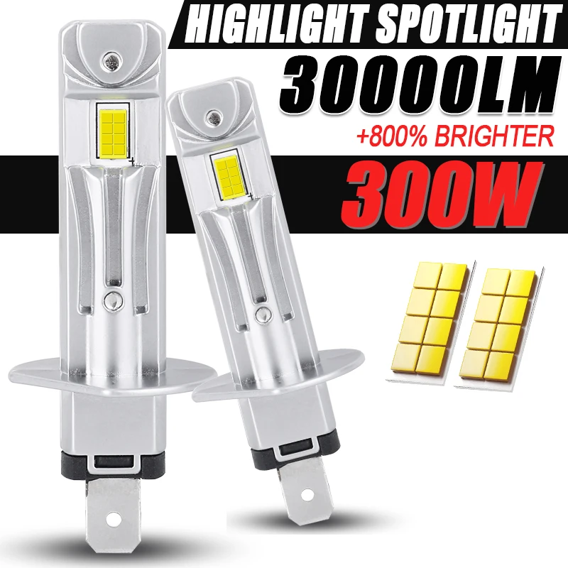 

Dualvision H1 LED Bulb Headlight Lamps Mini 30000LM 6500K CSP Super Bright High Low Beam for Car Fog Lights 12V White Automobile