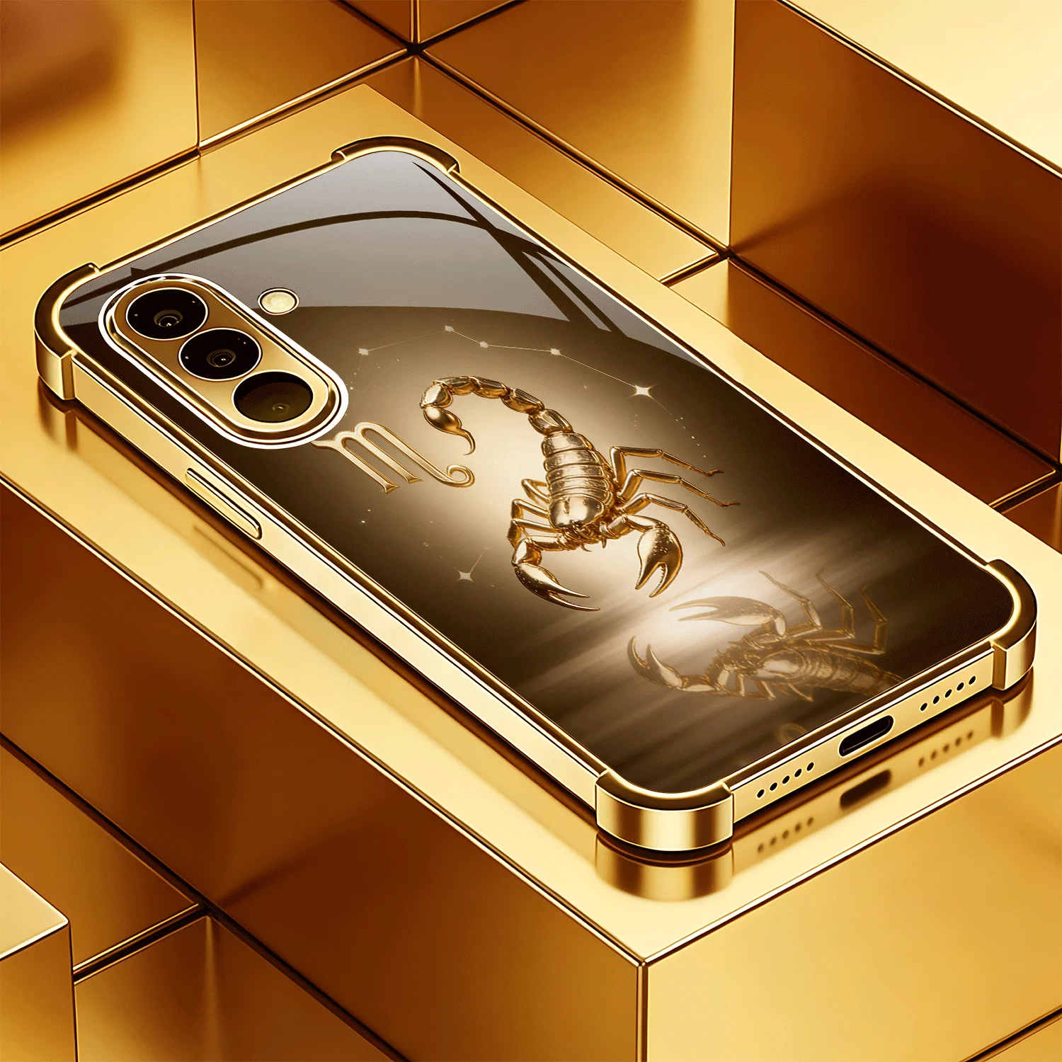 Samsung Galaxy S24 - Trendy Scorpio Zodiac Sign Glass Case