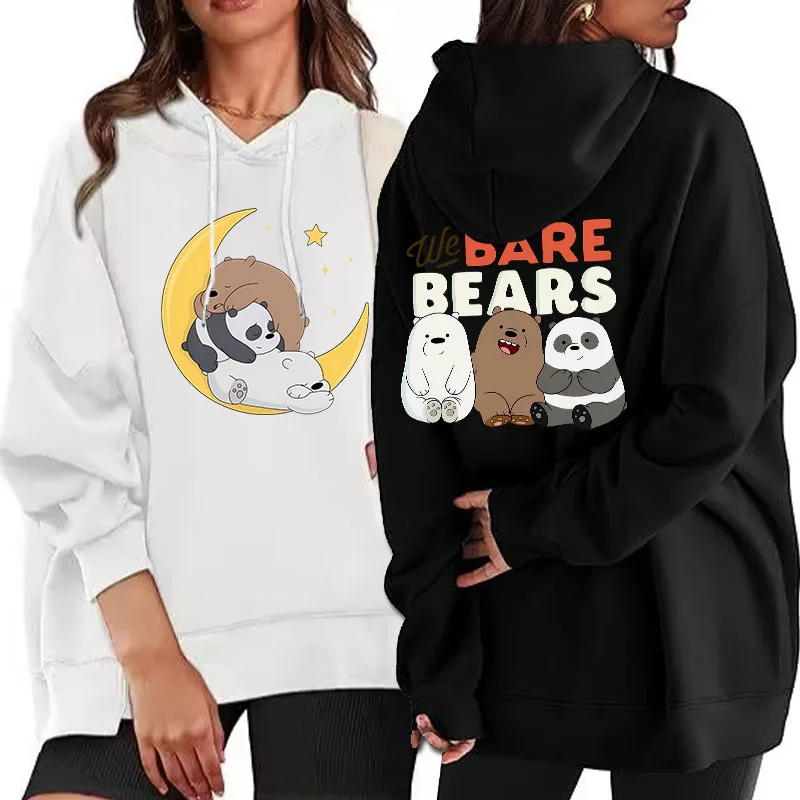 

Kawaii BARE BEARS Women's Clothes Autumn Hoodie Long Sleeve Woman Clothing Graphic Harajuku Hoodie Y2k Casual Cartoon Hoodies