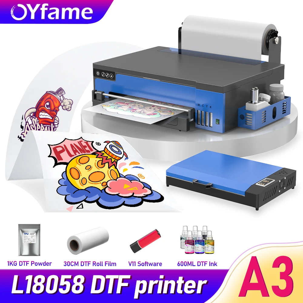 

OYfame A3 XP600 DTF Printer A3 impresora DTF Directly To Film DTF Printer For Clothes t shirt Jeans t shirt printing machine A3