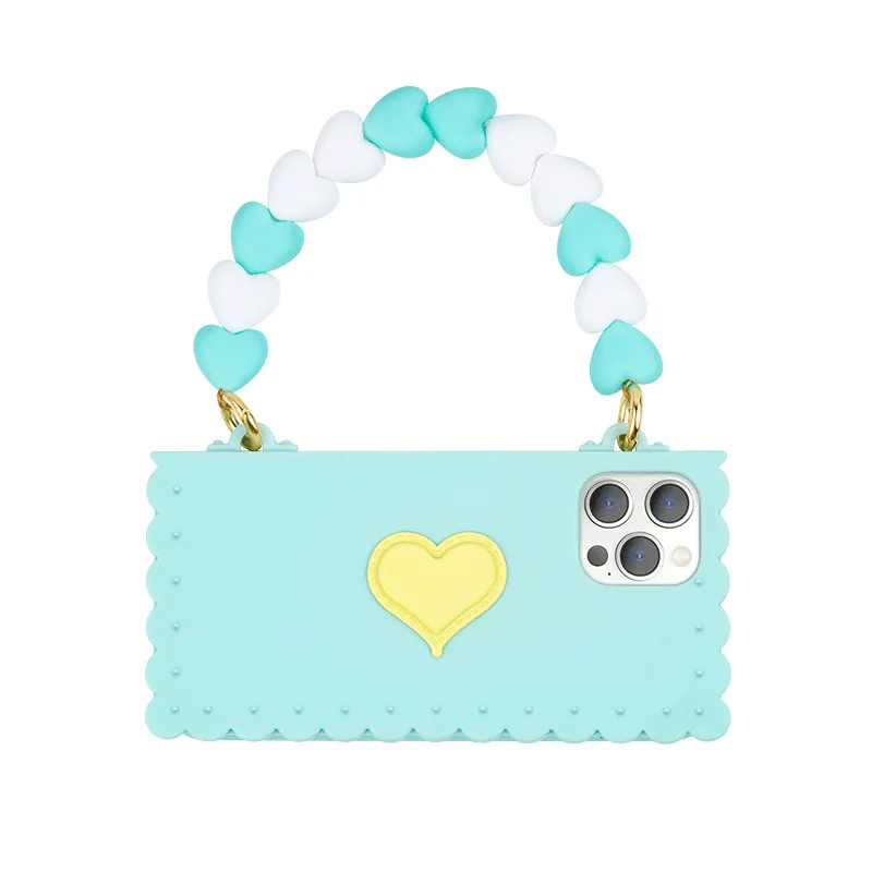 

Love handbag all-inclusive mobile phone case 12promax small fragrant wind silicone portable ins wind