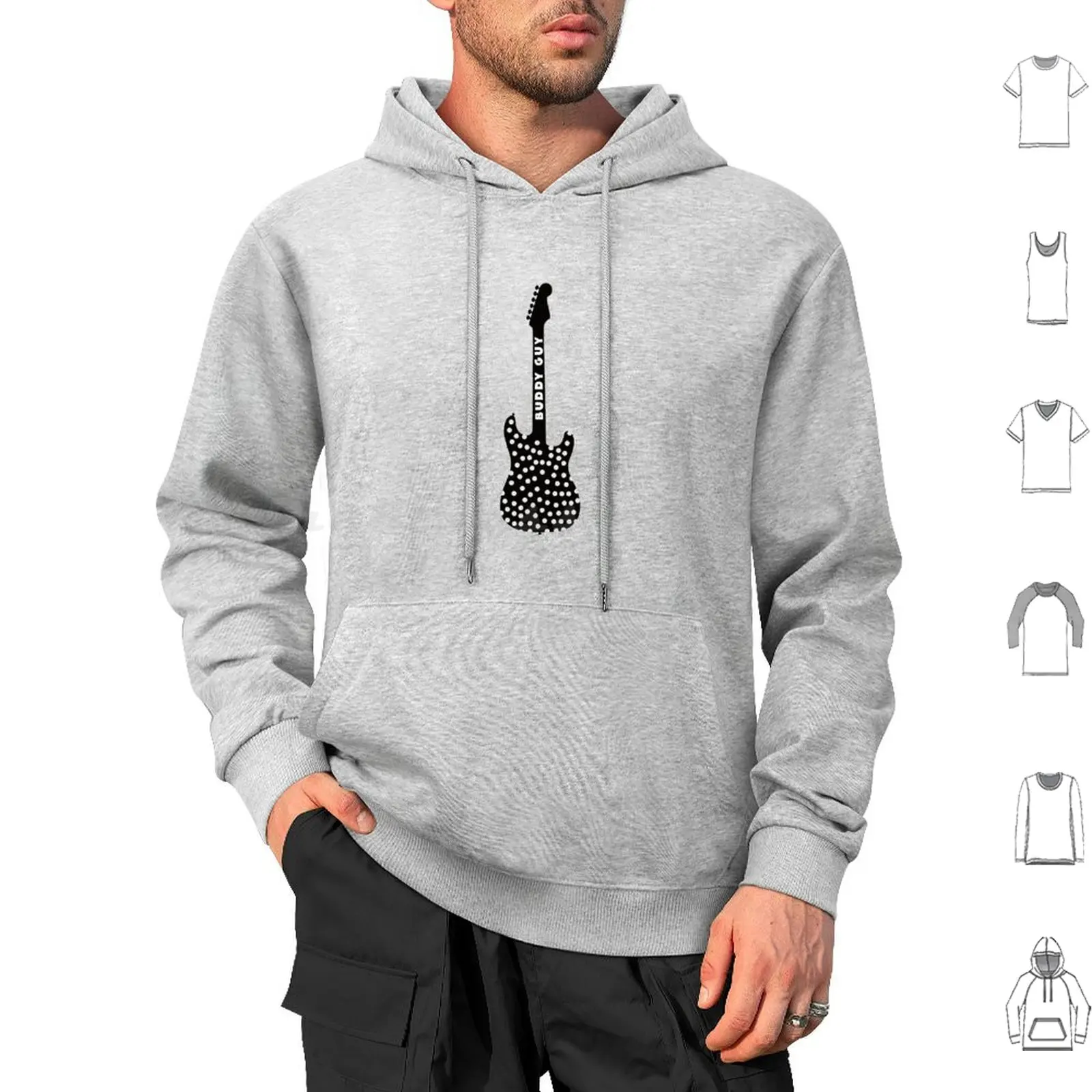 Buddy Guy Stratocaster Guitar Sudadera con capucha de algodón de manga larga Buddy Guy Blues Bluesman Guitarist Guitar Player Singer