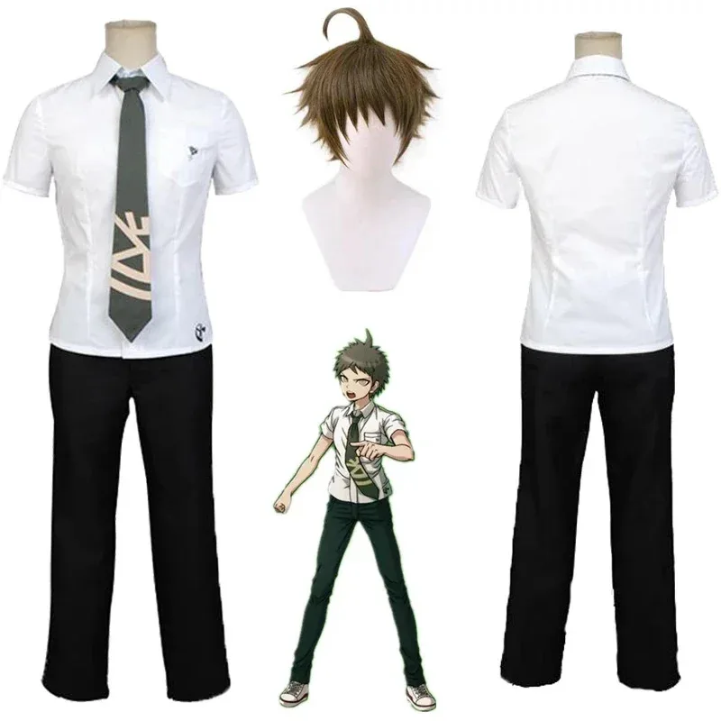 Ensemble d'uniformes scolaires Anime Danganronpa Hinata Hajime, perruque Halloween au revoir désespoir, Costumes de carnaval Cosplay, tenues NM28