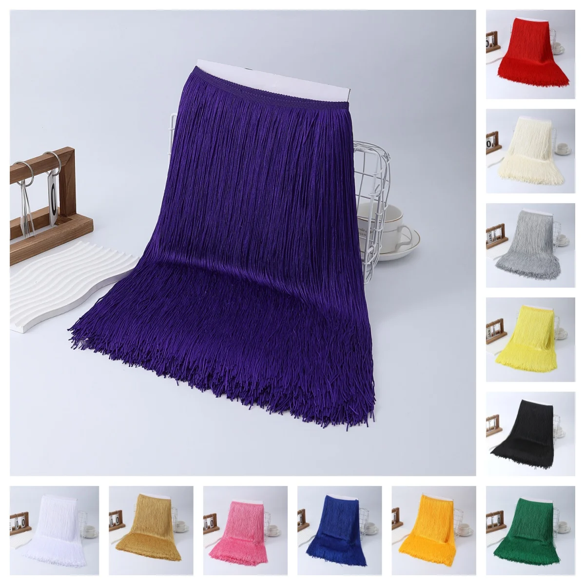 

9 Meters Lace Trim Tassel Fringe DIY Latin Dress 100cm Clothes Curtain Accessories Ribbon Dresses, stage costumes, Lace Ribbot