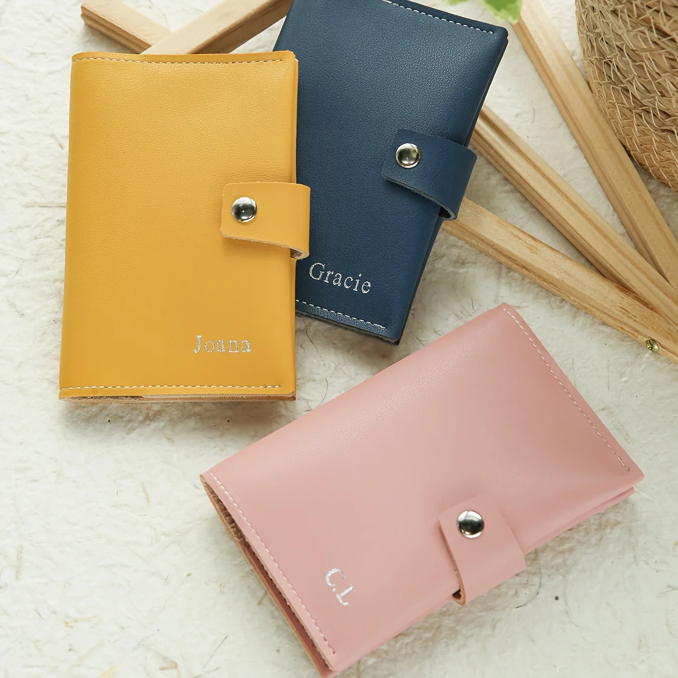 Custom Name Passport Holder Personalized Soft Faux Leather Travel Wallet with Buckle Customized Name Travel Accessories Handmade