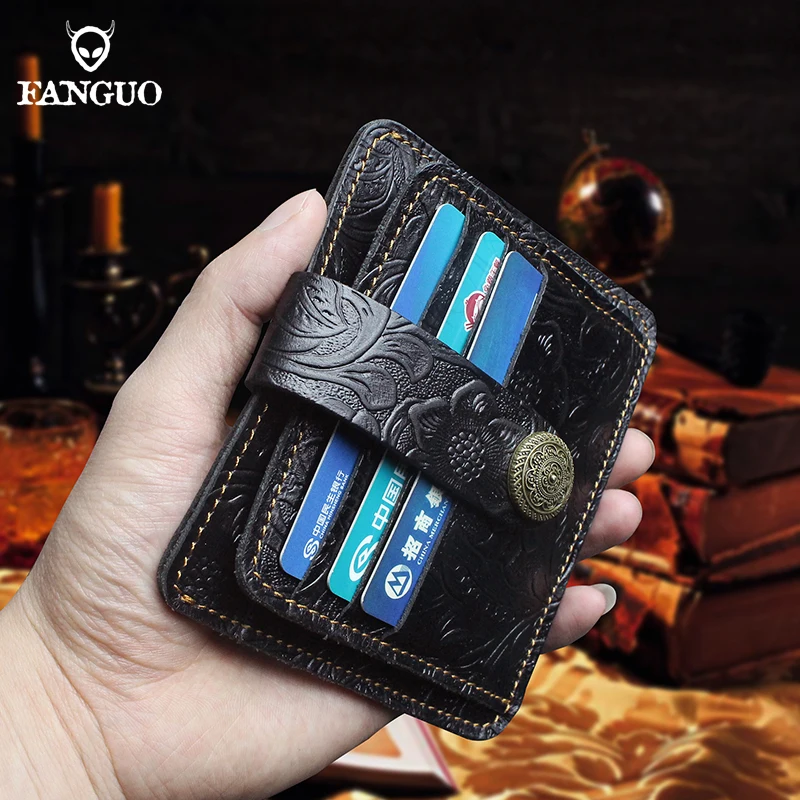 2022 Genuine Leather Card&License Holder Bag Handmade Long Hasp Coin Purse Card Slot Pocket Driver License Wallet Men Women