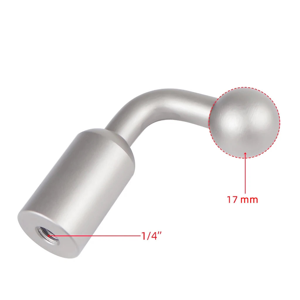سبائك الألومنيوم 17 مللي متر الكرة رئيس محول إلى 1/4 ثقب المسمار جبل محول حامل حامل ل ترايبود Selfie قبضة الهاتف اللوحي دعم